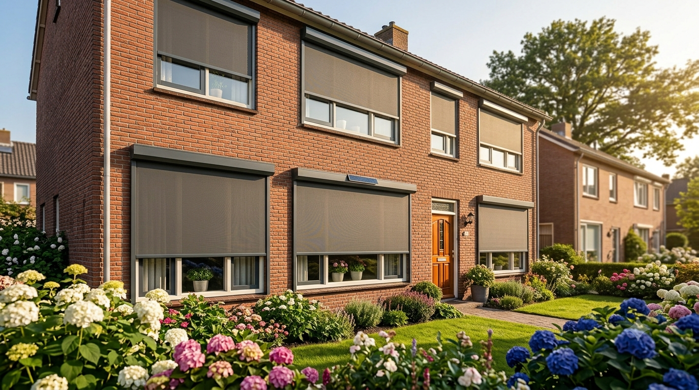 Drie solar rolluiken in één gevel